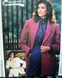 7161 LOOSE FRONT WRAP SHAWL COLLAR JACKET PATTERN SM 10-12